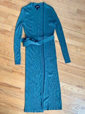 NWOT XS Express Green Long Ribbed Sweater, Rayon blend